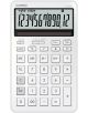 Калкулатор Casio JW-200DQ-WE, бял, с голям дисплей (1234567890.12) и функционални бутони като M+, M-, TAX+, TAX- и цифрови клавиши.-1-thumb