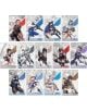 Карти за игра Богиня на победата: Nikke Gun Girl Metal Card Vol. 3 включва 12 илюстровани метални карти с аниме героини в футуристични екипи от Goddess of Victory NIKKE, всяка с оръжие и различен фон.-2-thumb