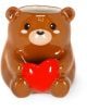 Керамичен моливник Legami - Teddy Bear: сладко кафяво мече с червено сърце, кръгли очи и румени бузи - прекрасен подарък за Свети Валентин!.-2-thumb