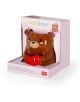 Керамичен моливник Legami - Teddy Bear във формата на симпатична кафява мечка с червено сърце, опакован в розовата кутия Desk Friends с илюстрации и многоезичен текст-идеален подарък за Свети Валентин!.-3-thumb