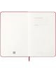 Класически червен ежедневник тефтер-органайзер Moleskine Scarlet Red 2026 г. с твърди корици, бели страници, линии за "В случай на загуба..." И "Като награда: $", малко лого, червена лента - идеален дневен органйзер.-3-thumb