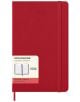Класически червен ежедневник тефтер-органайзер Moleskine Scarlet Red 2026 г. С твърди корици, ластична закопчалка и етикет с отворен органайзер, надписи "Moleskine Legendary notebooks" и "2026" на корицата.-1-thumb