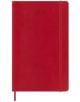Класически червен ежедневник Moleskine Scarlet Red 2026 г. С меки корици, ластик за затваряне и лента-разделител, разгледан отпред с релефна година 2026 в горния център на корицата.-2-thumb