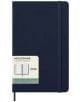 Затворен седмичен планер Moleskine Sapphire Blue за 2026 г. с твърди корици, еластично затваряне и етикет, описващ го като легендарен тефтер.-1-thumb