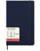 Класически син ежедневник тефтер-органайзер Moleskine Sapphire Blue 2026 г. С твърди корици, ластик, текстилна отметка и хартиен етикет с надпис 2026 и ежедневен дневник/планер.-1-thumb