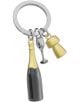 Метален ключодържател Metalmorphose - Champagne с три висулки: бутилка, чаша и капачка. Бутилката и капачката са със златни акценти, чашата е в сребърно - стилен подарък за празник.-1-thumb