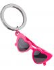 Ключодържател Metalmorphose - Love Glasses: метален ключодържател с розови сърцевидни очила и тъмни стъкла на сребрист ринг - идеален подарък за романтични души.-1-thumb