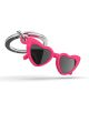 Ключодържател Metalmorphose - Love Glasses: метален ключодържател с висулка под формата на розови сърцевидни очила с тъмни стъкла и сребрист ринг-идеален подарък за романтични души.-2-thumb
