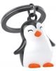 Ключодържател Metalmorphose - Penguin: метален ключодържател с усмихнат пингвин с черни крила, бяло коремче и оранжеви крака и човка, на сребърен пръстен - идеален за подарък.-1-thumb
