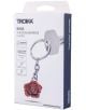 Опаковката на ключодържател Troika Rose представлява ключодържател с червена роза, прикрепен към сребърен ключ, с характеристики на продукта на немски и английски език върху бяла кутия.-3-thumb