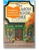 Илюстрирана корица на Книжарница Синамън Бън от Лори Гилмор, на която е изобразена зелена книжарница с есенни листа, тикви и книги. Книга 2 от поредицата Дрийм Харбър.-thumb