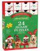 Коледен адвент календар Eurographics - Коледни лапички, 24 х 50 части включва 24 пъзела на тема кучета с празнични сцени и номерирани врати.-1-thumb