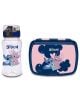 Комплект Seven Lilo & Stitch включва прозрачна бутилка и синьо-розова кутия за храна с образи на Stitch, Angel и Scrump на фон от сини облаци.-2-thumb