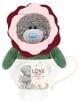 Комплект Me To You - Чаша с плюшено мече Love Grows: плюшено мече Tatty Teddy, облечено като цвете, в декорирана чаша с изображение на мече и надпис "Love grows wherever you go!" - Чаровен подарък.-1-thumb