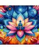 A colorful картина за рисуване по номера-Комплект за лесно рисуване с акрилни бои Ideyka - Мандала Чакри, 40 х 40 см., изобразяващ медитираща фигура върху лотос - идеален подарък за дома.-thumb