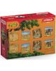 Кутия с комплект играчки Schleich Азия с ръчно рисувани фигурки на диви животни - пума, гепард, елен, слон и еленче - на оранжев фон със зелени дървета. Перфектно за детски играчки!.-3-thumb