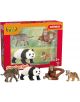 В кутия Комплект Schleich: Азис за възраст 3+, с ръчно рисувани фигурки на животни-слон, панда, орангутан, тигър и гепард-вътре и извън опаковката. Идеални детски играчки за въображаема игра!.-1-thumb