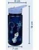 Комплектът Scooli Frozen - бутилка и кутия за храна включва тъмносиня бутилка за вода със снежинки, илюстрация на Олаф, светлолилав капак с капак; 19 см височина, 7 см широчина, 9 см от основата до чучура - идеален за всеки фен на Frozen!.-6-thumb