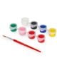 Червена четка за рисуване и осем цветни миниатюрни саксии за рисуване в пластмасов държач - идеални като Комплект за декориране на коледни фигурки Legami.-5-thumb