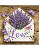 Потопете се в изкуството с Комплект за лесно рисуване с акрилни бои Ideyka - Лавандулово писмо, 40 x 40 см: Надпис "Любов" - перфектен избор за вашето творчество.-thumb