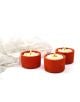 Комплект за правене на свещ Graine Creative - Маргаритки включва три кръгли теракотени свещи с флорални мотиви във форма на маргаритка, подредени върху бяла повърхност с мека кърпа на заден план.-8-thumb
