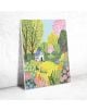 Създайте своя шедьовър с Комплект за рисуване по номера Graine Creative - Оазис на спокойствието 30 x 40 см - цветна илюстрация на бяла къща с син покрив сред цъфтяща пролетна природа.-5-thumb
