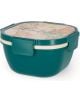 Зелена пластмасова Кутия за храна Legami - Travel, 1,7 л., с бежови акценти и сигурни ключалки, с дизайн на световна карта на капака.-1-thumb