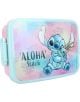 Пастелен цвят Vadobag Stitch Кутия за храна от книжарница Orange с изображение на Stitch, който държи ананас и намига, с текст "ALOHA Stitch" отпред. Розови и сини листа украсяват фона.-1-thumb