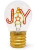 Добавете празнично настроение с Лампа крушка Legami Bulb Fiction - Joy, декоративна крушка с надпис "JOY" с червени и жълти очертани букви, орнамент за буквата "О" и златна основа с винт - идеална за празнични изложби.-2-thumb