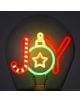 Лампа крушка Legami Bulb Fiction - Joy озарява празнично място: J e червено-бяла, O е зелена топка с жълта звезда, а Y - червена. С USB зареждане лесно осветява всеки тъмен фон с коледен дух.-6-thumb