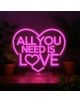 Лампа Legami It's A Sign - All You Need Is Love е розова неонова лампа с формата на сърце, на която е изписано "ALL YOU NEED IS LOVE" - идеална за Свети Валентин и придаваща чар на всяко пространство.-2-thumb