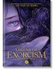 Корица на книгата Legend of Exorcism: 4 (Light Novel) е с ефирно лилаво изкуство с имперски духове, крал Яо, сънливи лица, звездно око, развяваща се коса, мистична риба и златно покритие на заглавието.-thumb