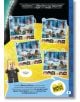 Цветната страница за занимания с LEGO за "Lego: Хари Потър - Отварите на Драко" показва четири панела с героите на Хари Потър, включително Драко Малфой, на приключение в Забранената гора, изправени пред магически същества и с логото на Bricktivity.-5-thumb