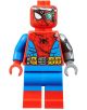 Минифигурата на LEGO Marvel Spider-Man Explore the Spider-Verse е с червено-син костюм, жълт колан, сребърна киберръка, паяжина на гърдите и маска с механичен окуляр - идеална за всяко приключение в Spider-Verse.-6-thumb