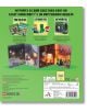 На задната корица на "Lego: Minecraft - Алекс срещу Крийпър" на български език са показани Minecraft сцени, LEGO Minecraft минифигурки, 3D хартиен модел и забавни инструкции в зелени, жълти и червени раздели с игриви графики.-2-thumb
