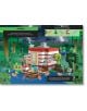 Сцена от „Lego: Minecraft – На лов за редки мобове“, изградена от LEGO Minecraft, в която се виждат къща с червено-бели ивици, TNT блокове, различни фигурки и редки мобове, както и животни край река в гора с кубична структура. Фонът е изпълнен със зелени -5-thumb