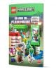 „Lego: Minecraft – На лов за редки мобове“ – българска книжка с задачи, с цветна корица, на която са изобразени емблематичните блокови герои от „Minecraft“, мобове и минифигурка на фона на класическия пейзаж от играта. Яркият текст на български език кани -1-thumb