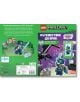 Корицата на книгата "Lego: Minecraft - Пътешествие до Края" включва Пагубен рицар с меч, Пагубен дракон, блокчета Minecraft, лога на LEGO и Minecraft, зелен фон, визуализации на страници и изображения на аксесоари.-3-thumb