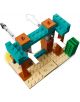 LEGO Minecraft „Пустинният патрул на злобарите“: детски конструктор с тюркоазени и кафяви тухли, бежова основа и зелена врата; подвижни части и изпъкнал LEGO елемент, идеален за пустинен патрул.-4-thumb