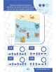 Страницата на пъзела от "Логика 4-6 год." включва мрежа с морски животни и четири комплекта кодове със стрелки за занимателни упражнения. Българският текст напътства потребителите. Вляво се появява илюстрация на котка, а в горния десен ъгъл - оценка със з-10-thumb