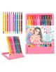 Магически двупосочни флумастери Top Model, 10 цвята, в розов калъф с илюстрирани момичета на опаковката. Перфектни детски маркери за творчество!.-4-thumb