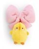 Плюшен магнит Ниси Моланг - Пиле Пиу Пиу, 4 см, с плюшено жълто пиленце с оранжеви крачета и човка, под мека розова панделка - идеален за почитателите на Моланг или колекционерите на плюшена фигурка.-2-thumb