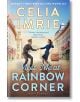 Корицата на книгата "Meet Me at Rainbow Corner" представя мъж в униформа и жена, които танцуват на лондонска улица с флагове Union Jack, червен автобус и синьо небе.-thumb