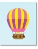 Илюстрация на балон с горещ въздух от книгата "Мемори карти с превозните средства" с розови, жълти и лилави ивици и кафява кошница на светлосин фон. Идеална за образователна игра или цветни карти с памет.-5-thumb