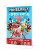 Българската книга "Minecraft: Червен камък - Приключение с лепенки" включва над 300 лепенки, илюстрирани герои и прасенце сред гейм елементи на яркосин фон.-1-thumb