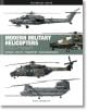 Корицата на книгата "Съвременни военни хеликоптери от 1990 г. до наши дни" включва четири илюстрирани хеликоптера - атакуващи и полезни типове - в разнообразни цветове и дизайн. Заглавие: Bing Chandler; включва употребите на хеликоптерите.-1-thumb