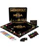 Монополи - Mega Gold Edition: настолна игра с черно-златна дъска, карти, пари, зарове и жетони. Английско издание в кутия със силует на градски хоризонт и емблема "Mega Edition".-2-thumb
