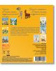 Задната корица на тази жълта Моята малка музикална книга: Моят малък Пикасо в музика показва български текст, малки илюстровани корици, мъж с куче, музикални ноти, баркодове и лого, което подсказва, че е за възраст 1+.-3-thumb