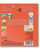 Задната корица на Моята малка музикална книга: Моят малък Шуберт има цветни илюстрации на животни и хора, описание на книгата на български език, лога и информация за издателството на червен фон - идеална за представяне на класическа музика за деца.-3-thumb