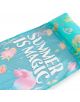 Надуваем хамак Legami - Summer is Magic има мрежест център, прикрепена възглавница, син воден дизайн с пастелни морски създания и смел текст "SUMMER IS MAGIC" - идеален за стилен плажен аксесоар.-3-thumb